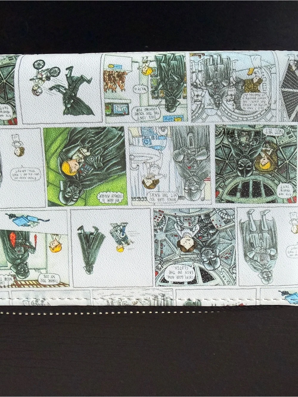Loungefly Star Wars Comic Panel Zip Wallet in White, Black, Green